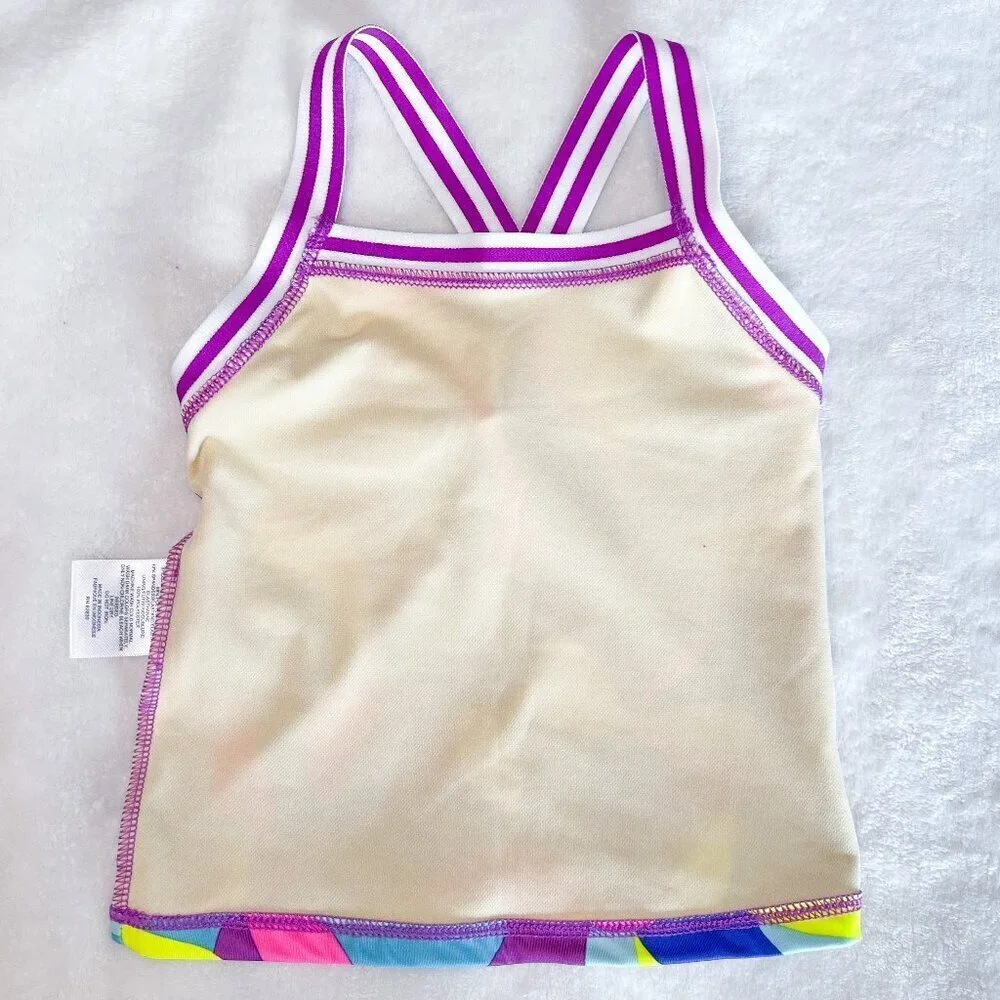 Lands' End Two Piece Tankini Swimsuit | Toddler Girls | 2T | Colorful | Purple - Picture 4 of 11
